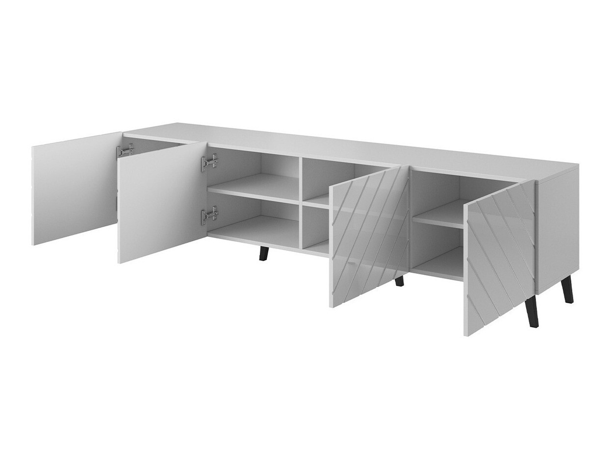 TV komoda Charlotte 145 (Belo + Sjajno belo)