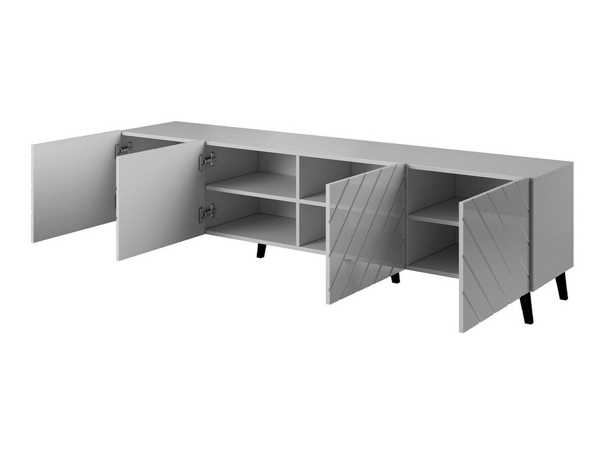 TV komoda Charlotte 145 (Grafit + Sjajni grafit)