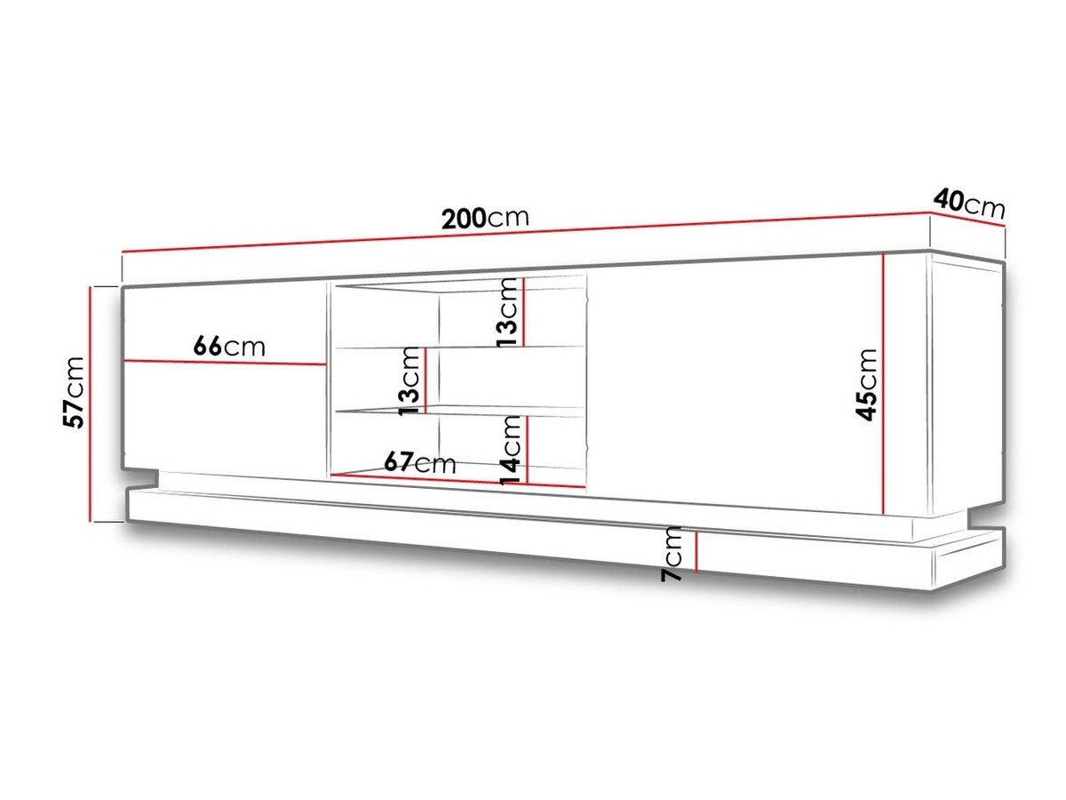 TV sto Charlotte 128 (Belo + Sjajno belo)