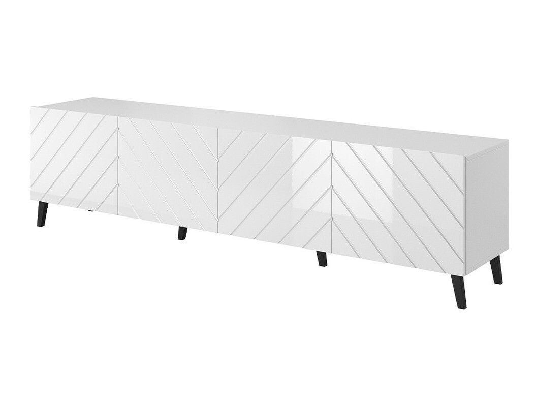 TV sto Charlotte 145 (Belo + Sjajno belo)