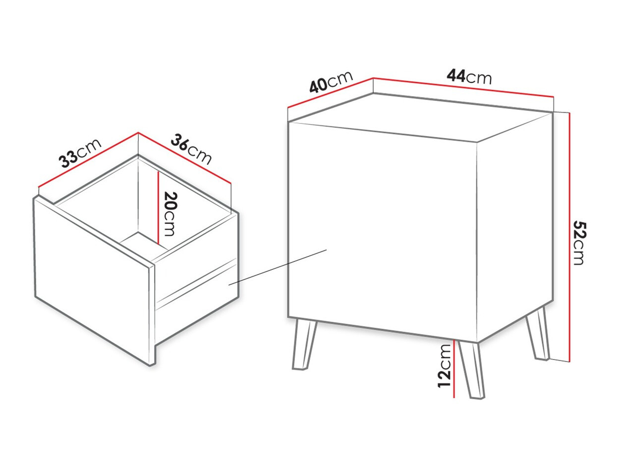 Set noćnih ormarića Charlotte 141 (Belo)