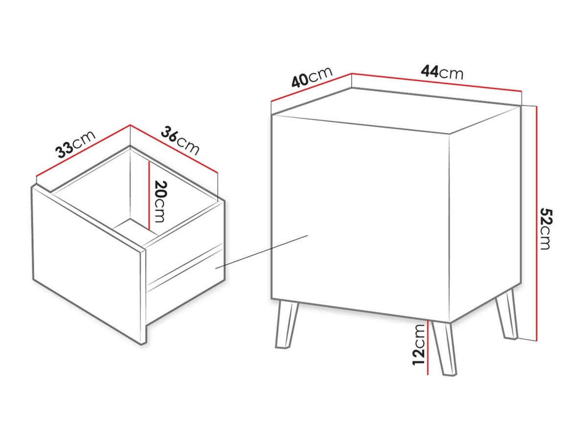 Set noćnih ormarića Charlotte 141 (Crno)
