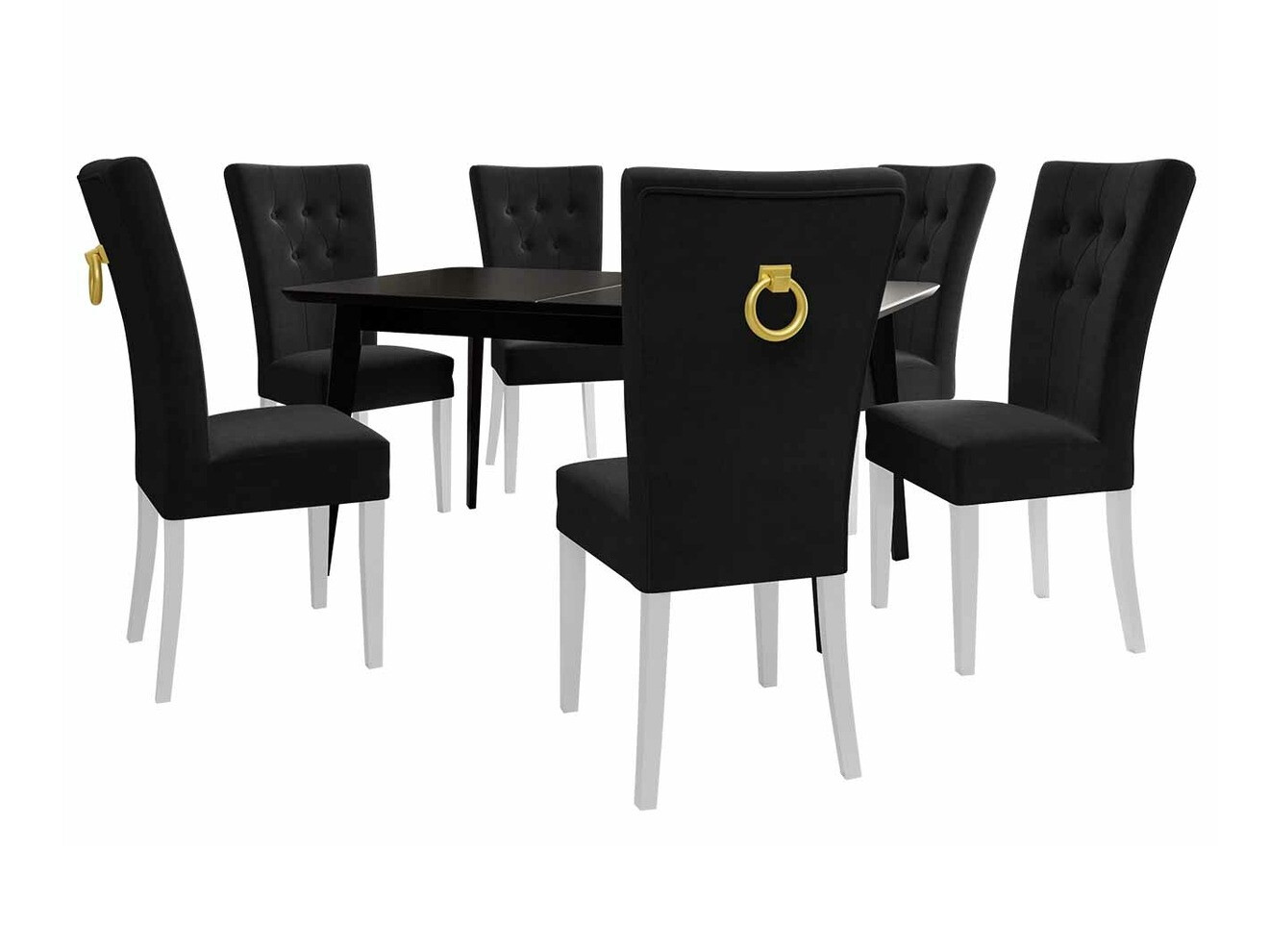 Trpezarijski set Racine 144 (Belo + Magic Velvet 2219)