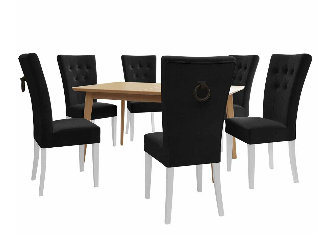 Trpezarijski set Racine 144 (Belo + Magic Velvet 2219)