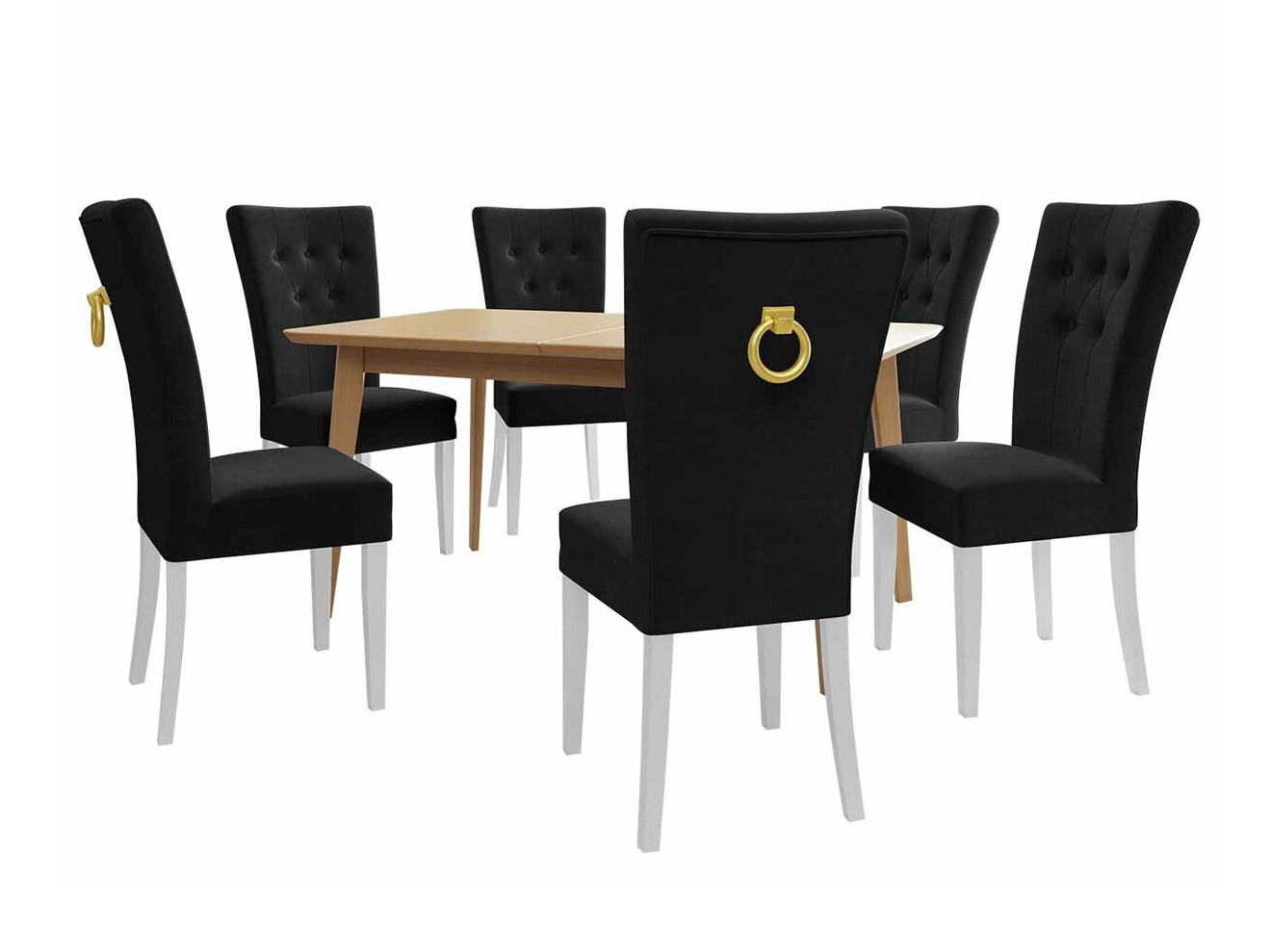 Trpezarijski set Racine 144 (Belo + Magic Velvet 2219)