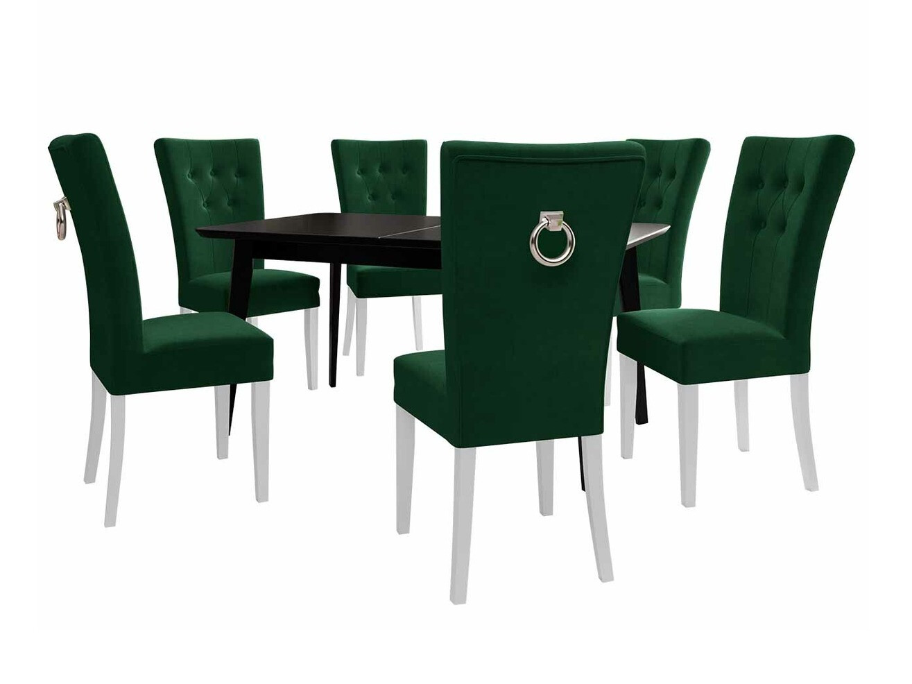 Trpezarijski set Racine 144 (Belo + Magic Velvet 2225)