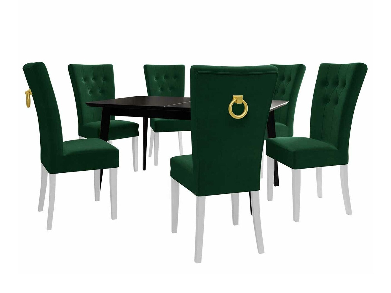 Trpezarijski set Racine 144 (Belo + Magic Velvet 2225)