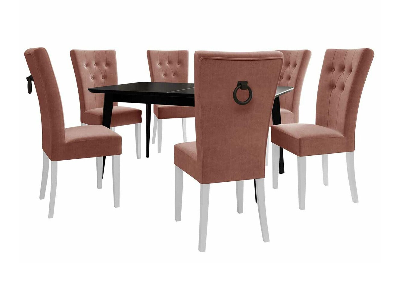 Trpezarijski set Racine 144 (Belo + Magic Velvet 2258)