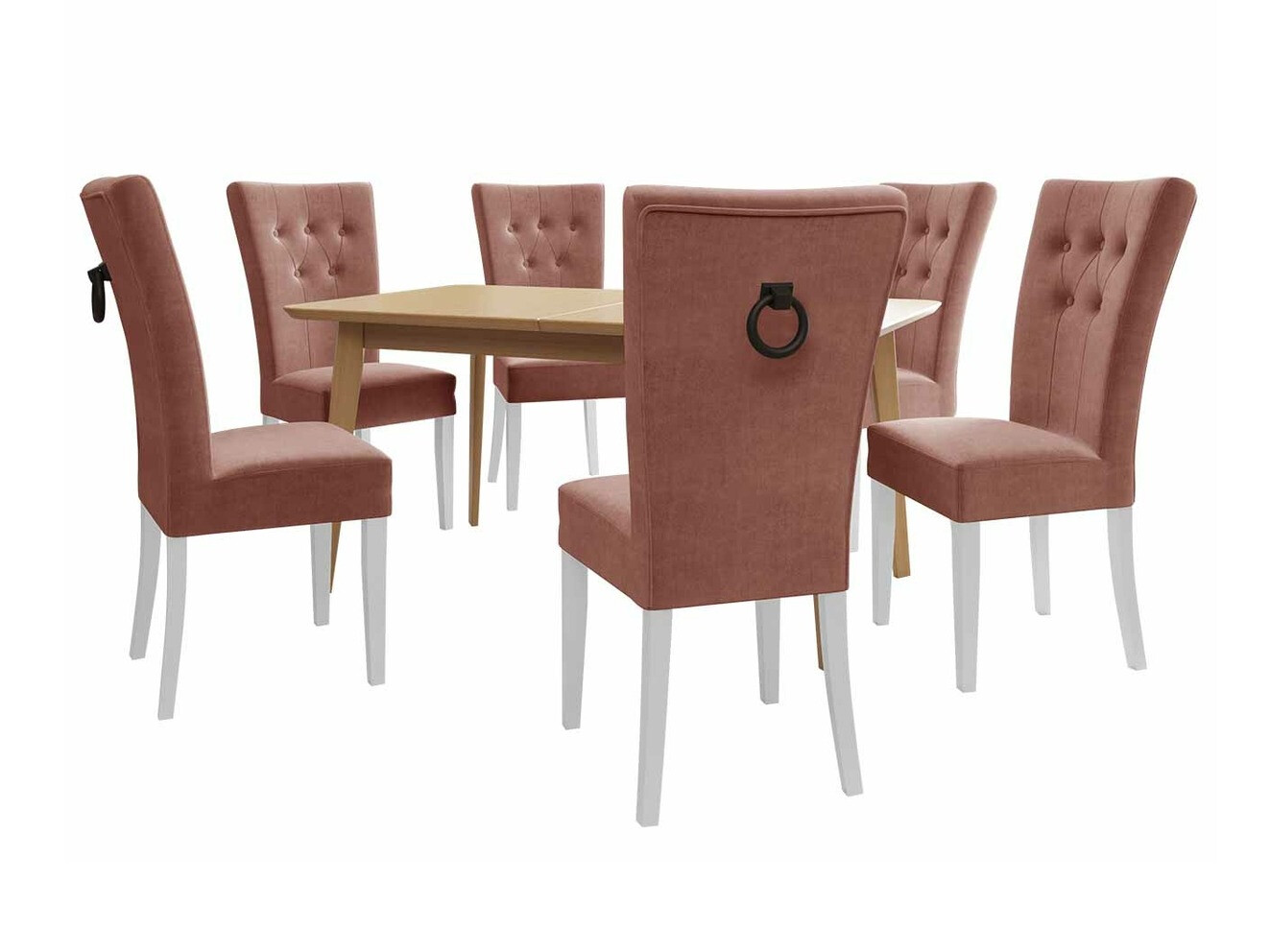 Trpezarijski set Racine 144 (Belo + Magic Velvet 2258)