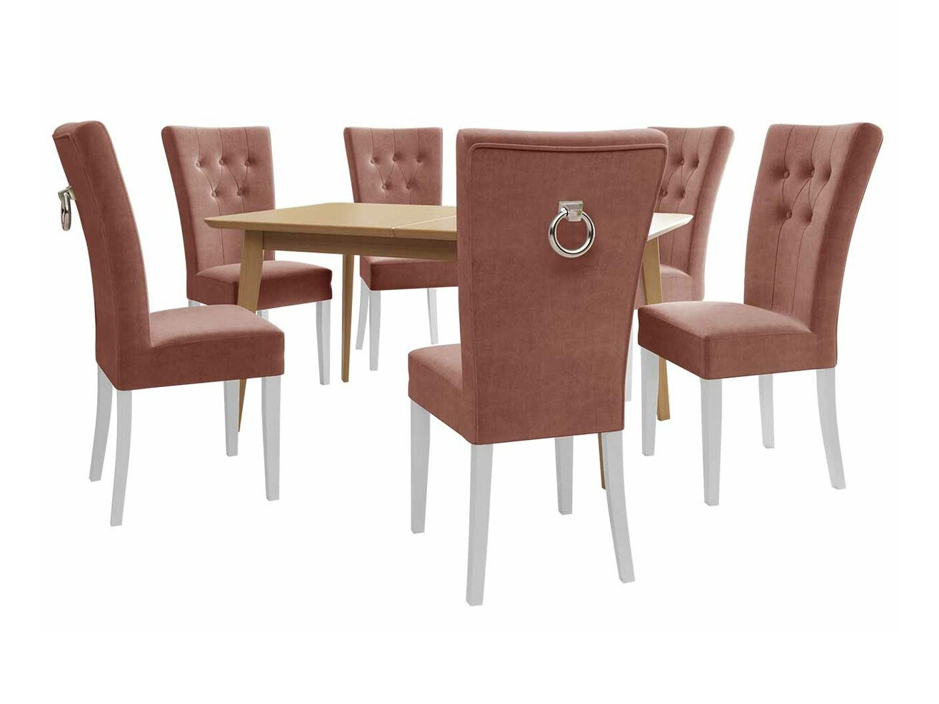 Trpezarijski set Racine 144 (Belo + Magic Velvet 2258)