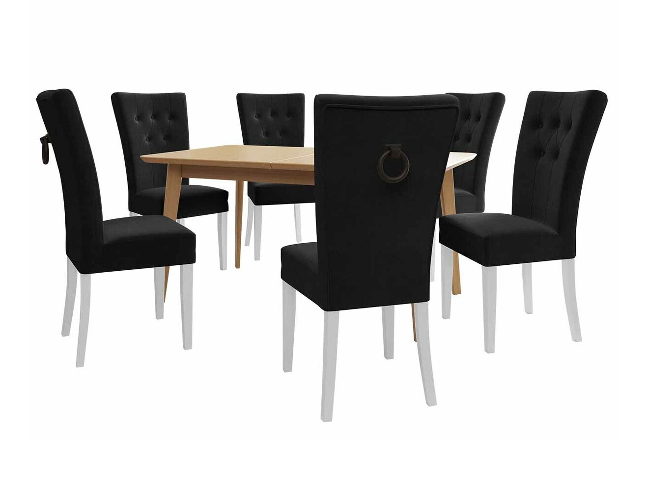 Trpezarijski set Racine 144 (Crno + Magic Velvet 2219)