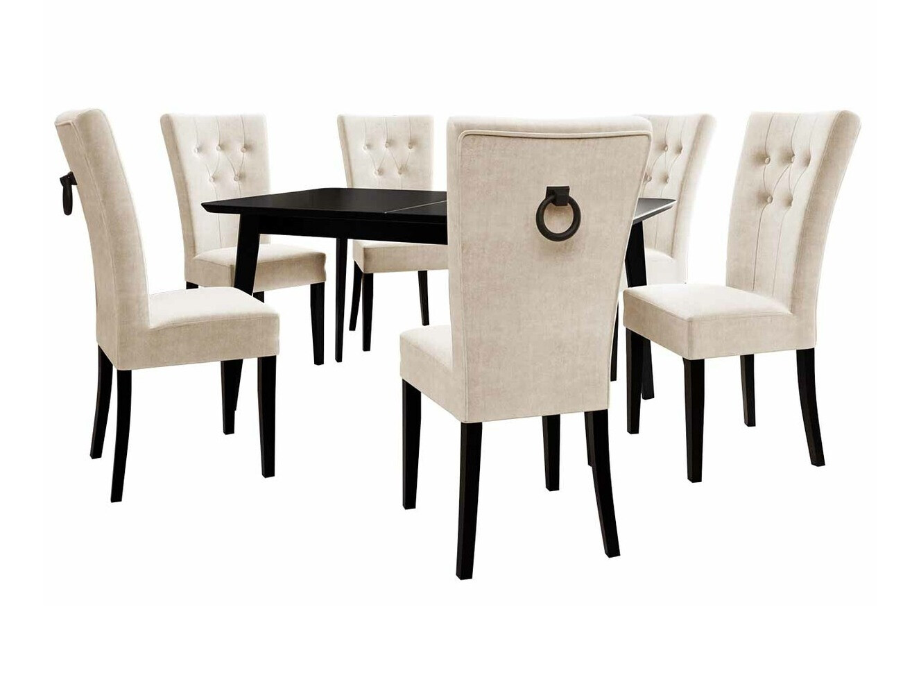 Trpezarijski set Racine 144 (Crno + Magic Velvet 2250)