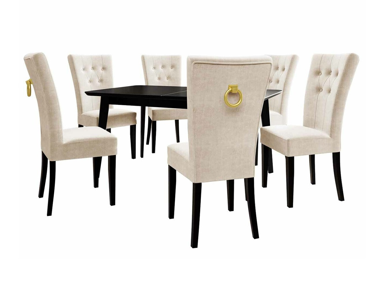 Trpezarijski set Racine 144 (Crno + Magic Velvet 2250)