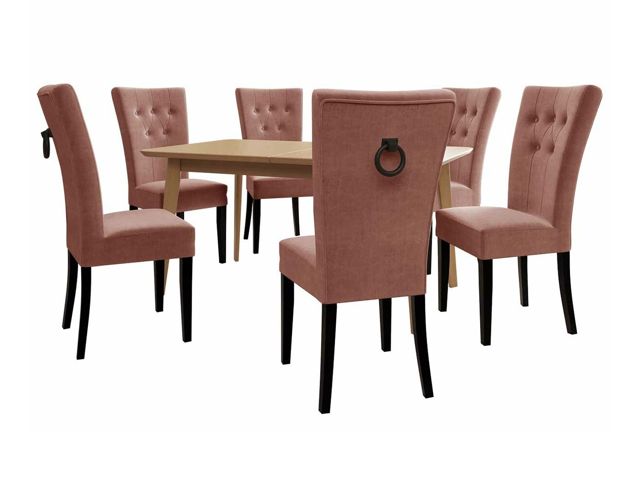 Trpezarijski set Racine 144 (Crno + Magic Velvet 2258)