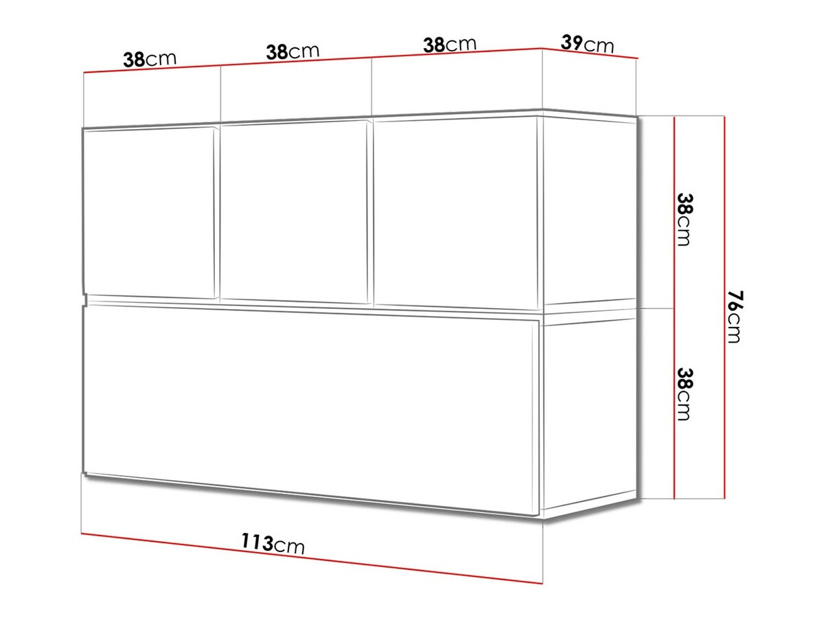 Set ormarića Corbele 118 (Crno)