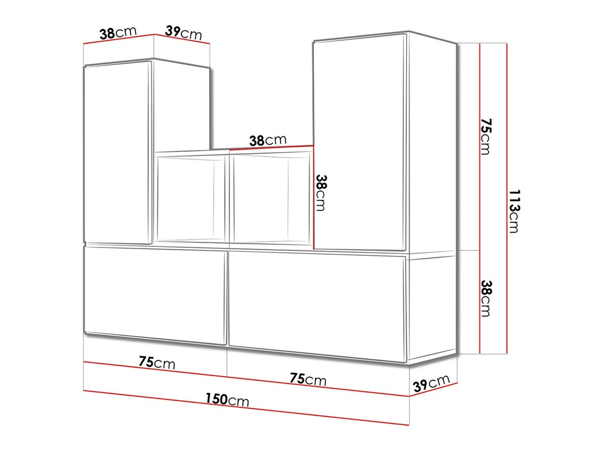 Set ormarića Corbele 123 (Belo)