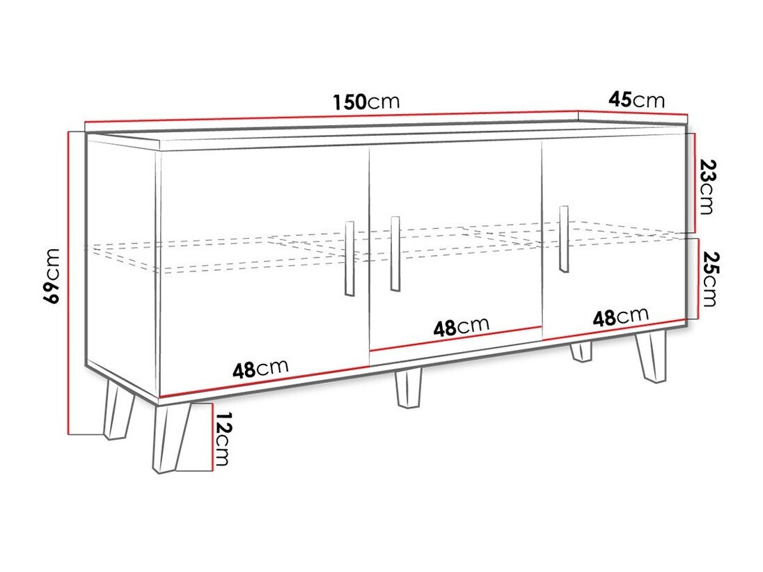 TV komoda Larfloi 106 (Belo + Sonoma hrast)