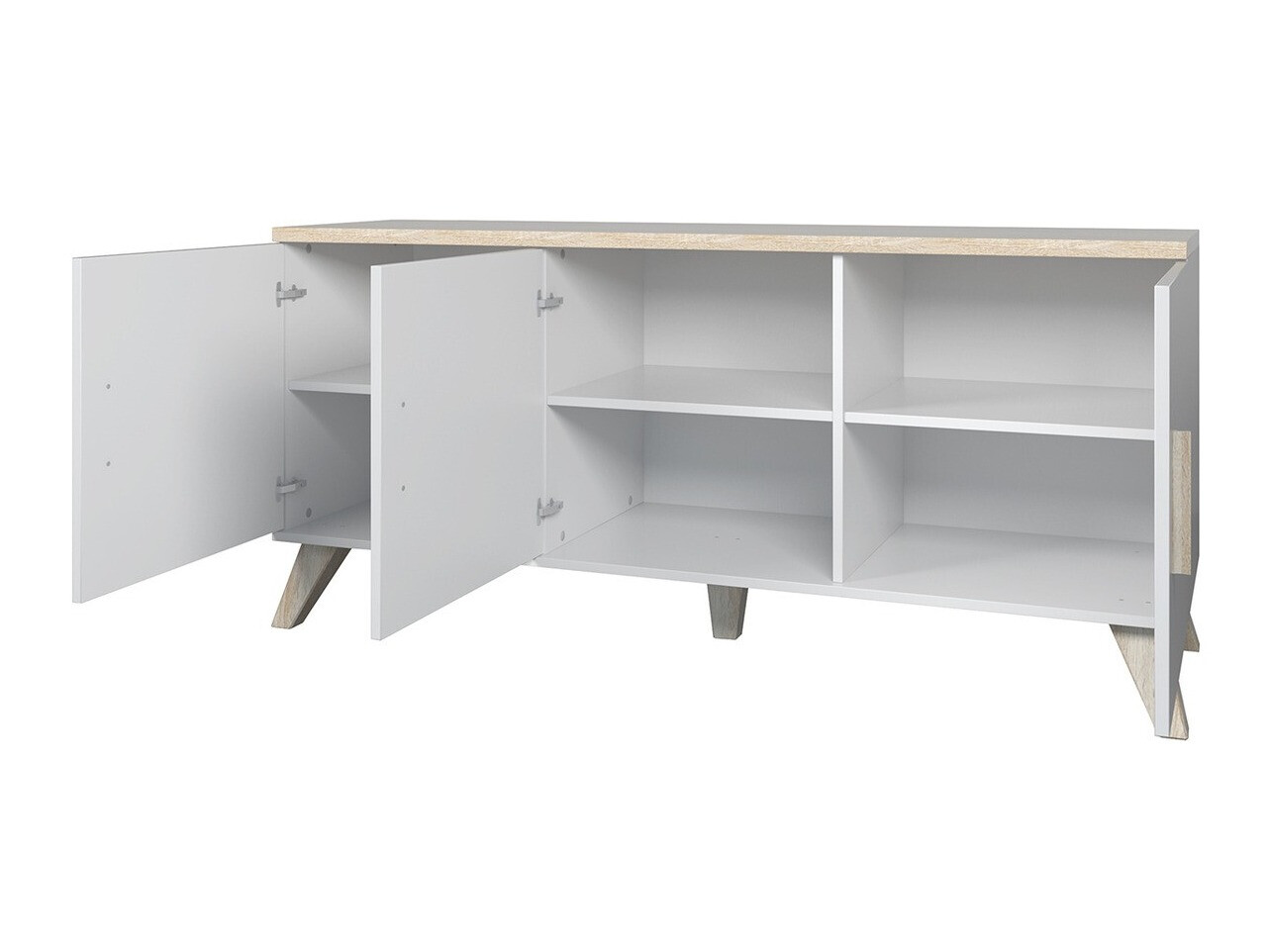 TV komoda Larfloi 106 (Hrast Votan + Crno)