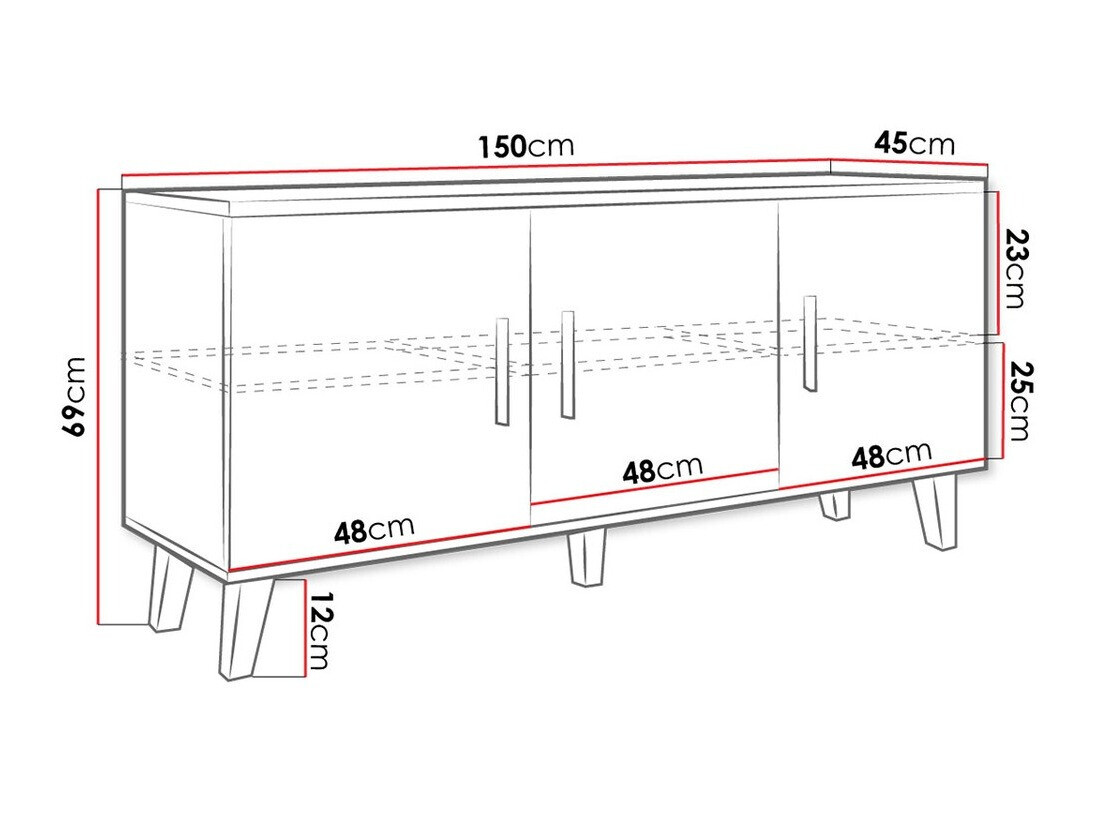TV sto Larfloi 106 (Вотан храст + Crno)