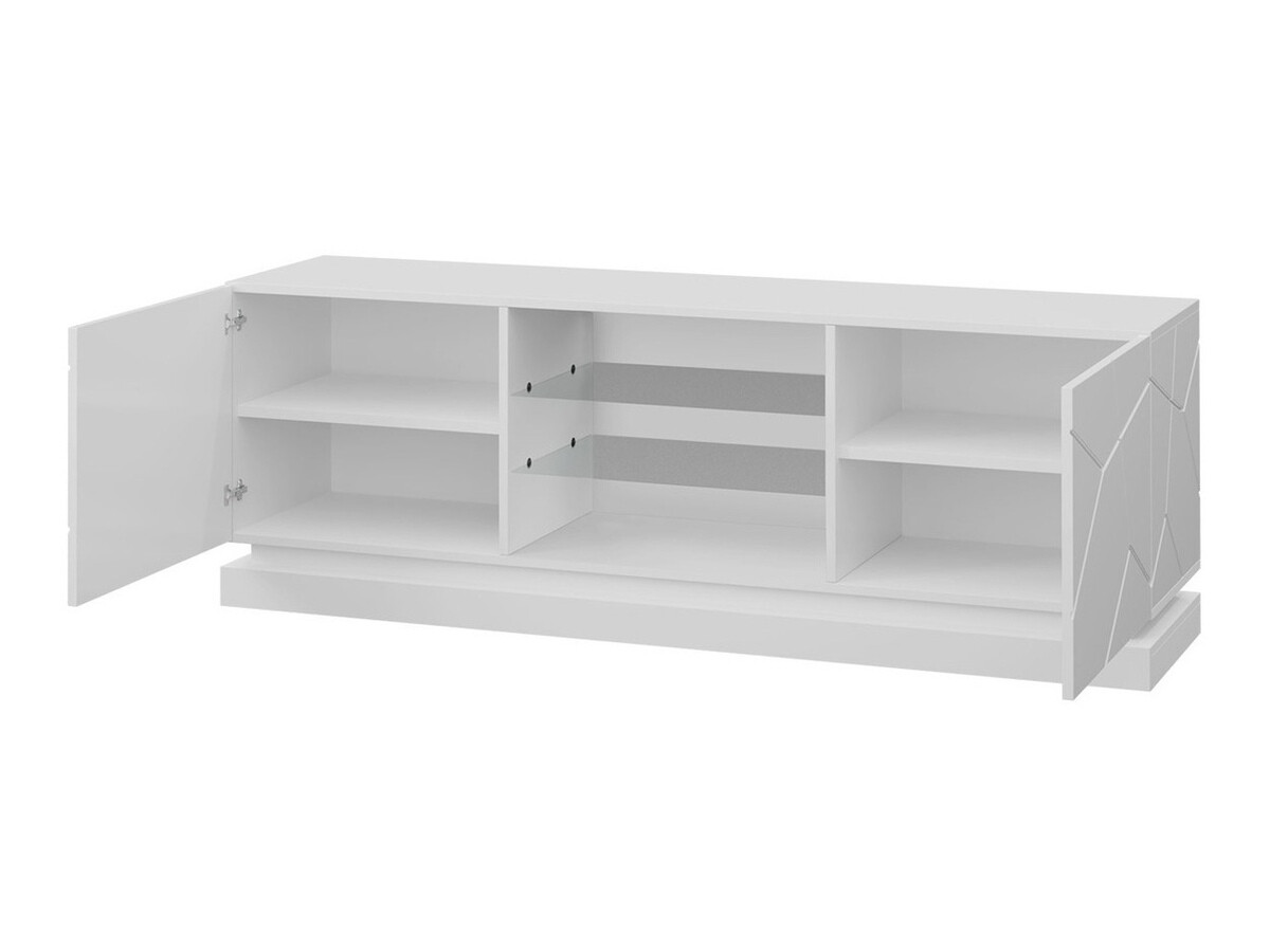 TV komoda Linar (Crno + Sjajno crna)