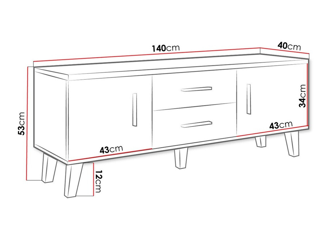 TV sto Larfloi 103 (Вотан храст + Crno)