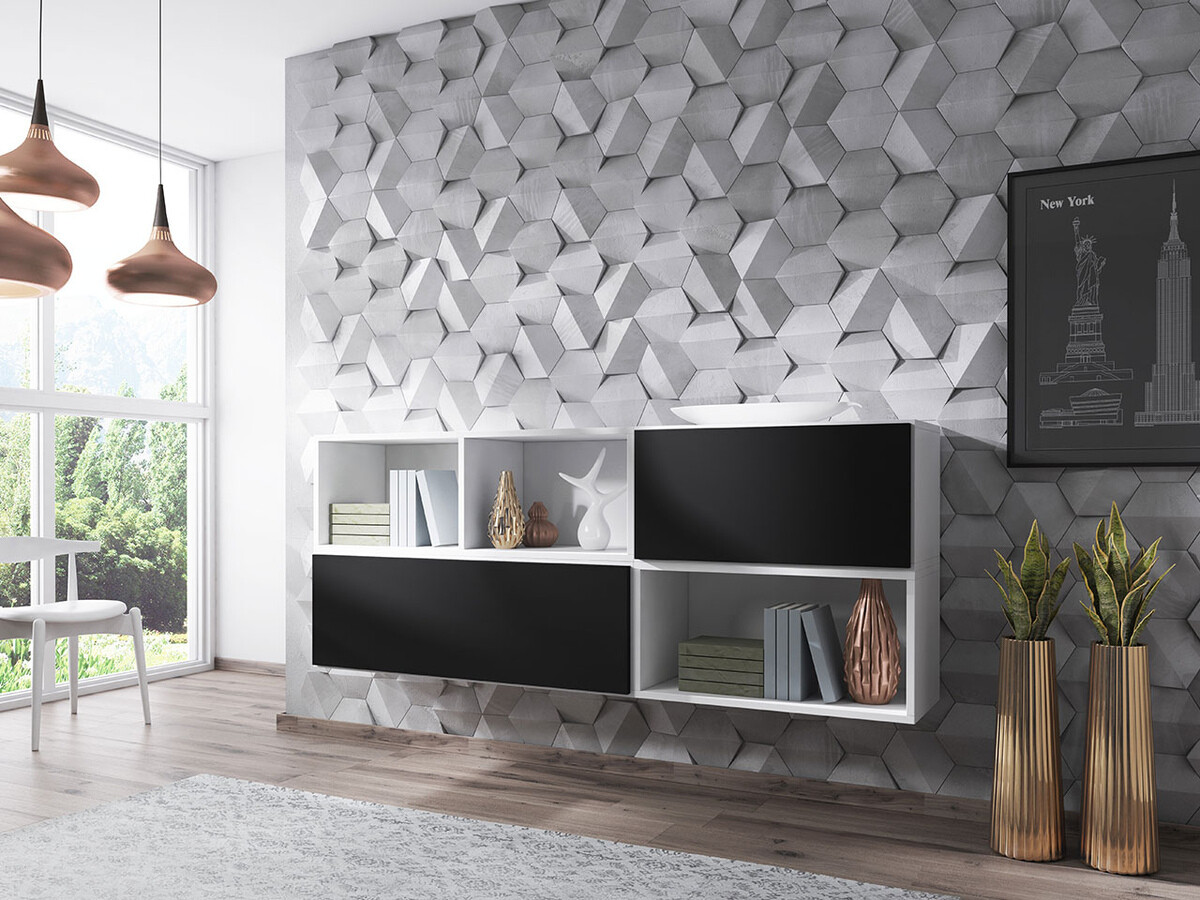 Zidna polica Corbele 101 (Crno)