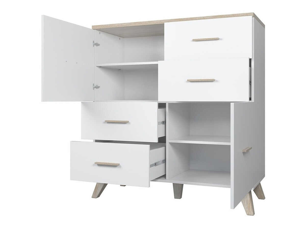 Komoda Larfloi 104 (Belo + Sonoma hrast)