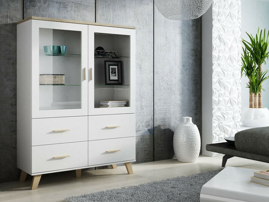 Polica Larfloi 110 (Belo + Sonoma hrast)