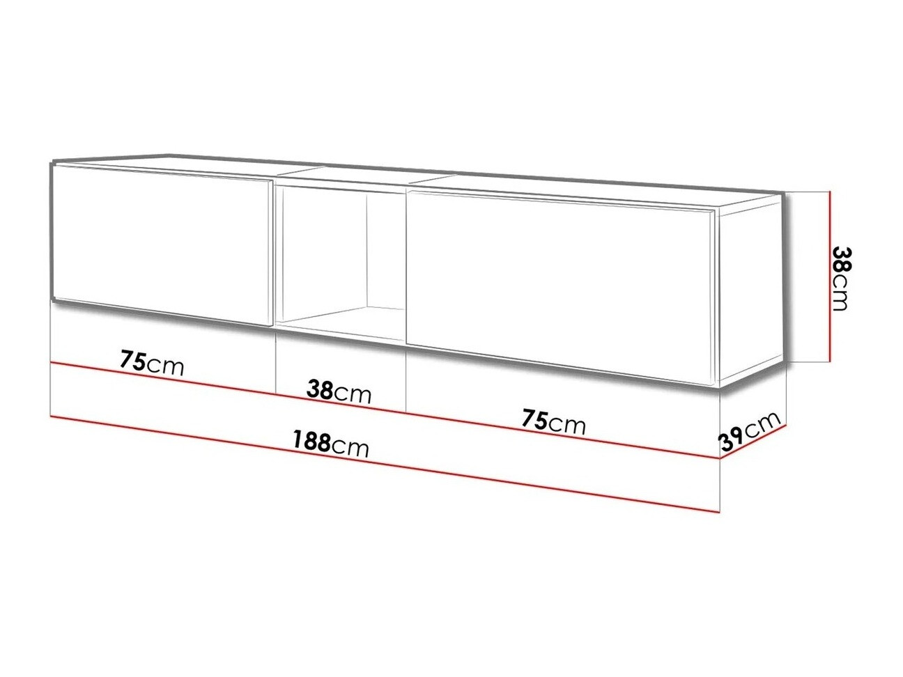 TV komoda Corbele 115 (Belo)