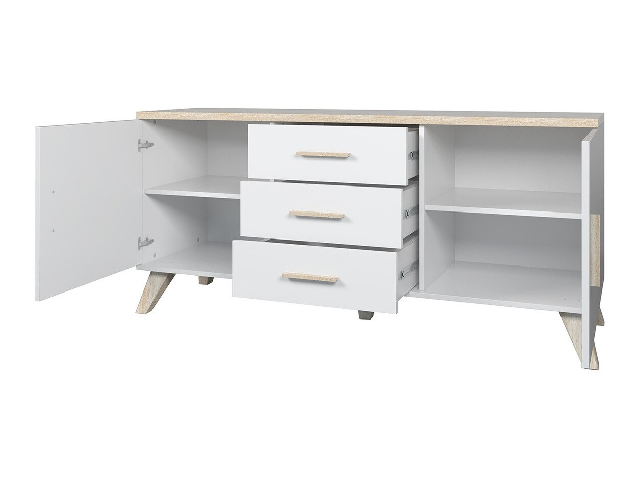 TV komoda Larfloi 107 (Hrast Votan + Crno)