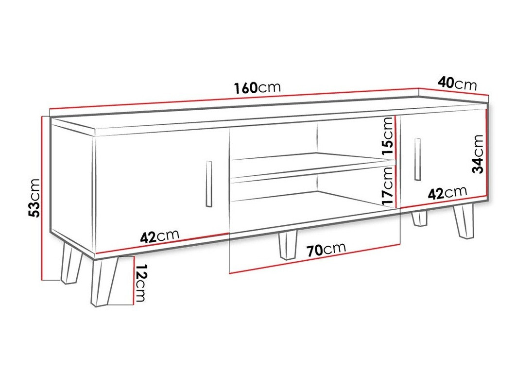 TV komoda Larfloi 108 (Belo + Sonoma hrast)