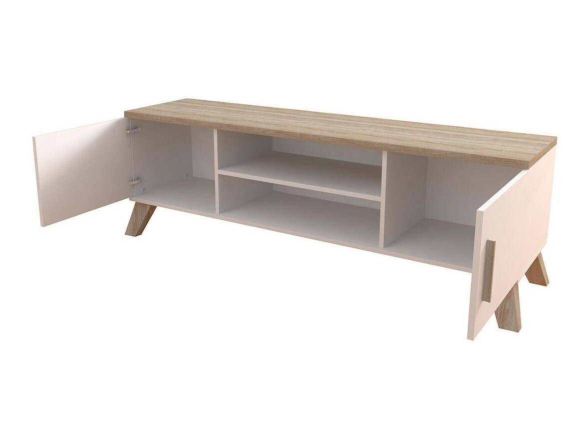 TV komoda Larfloi 108 (Hrast Votan + Crno)