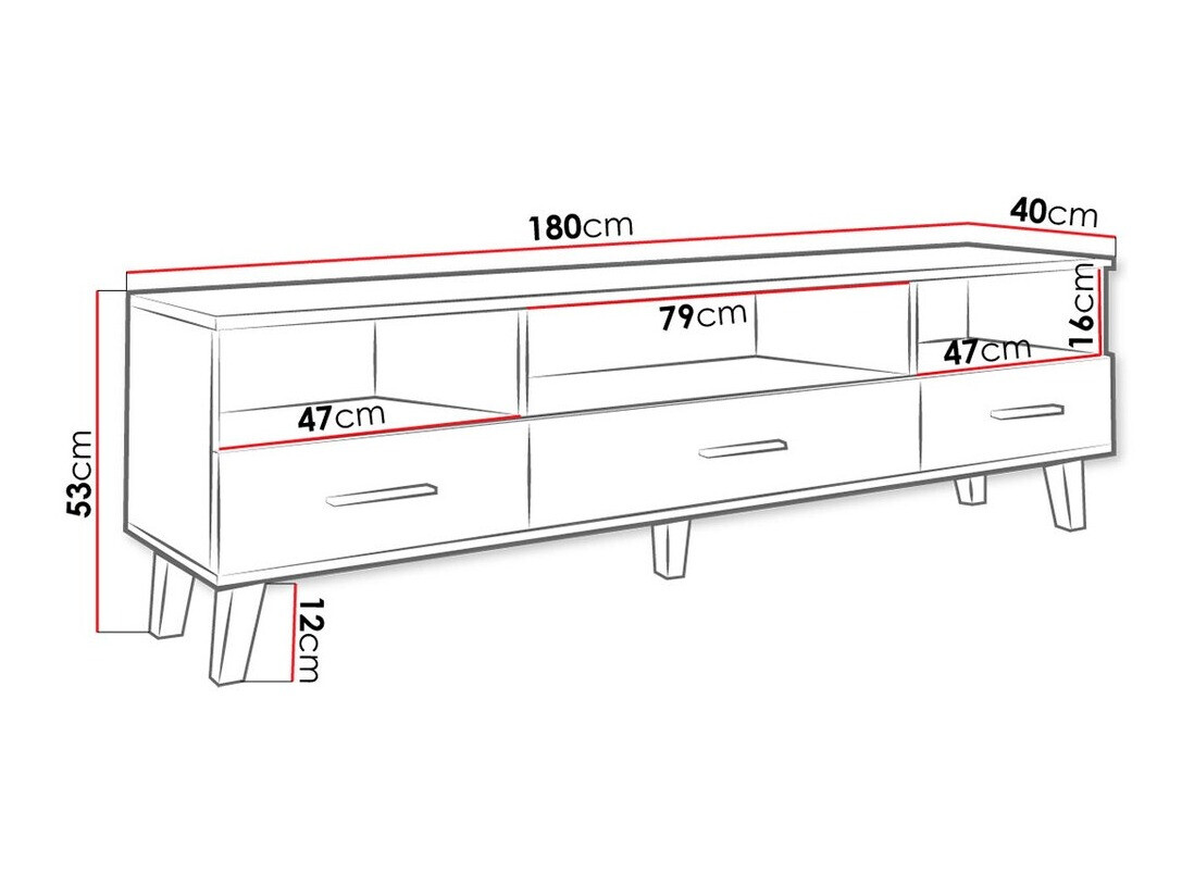 TV komoda Larfloi 109 (Hrast Votan + Crno)