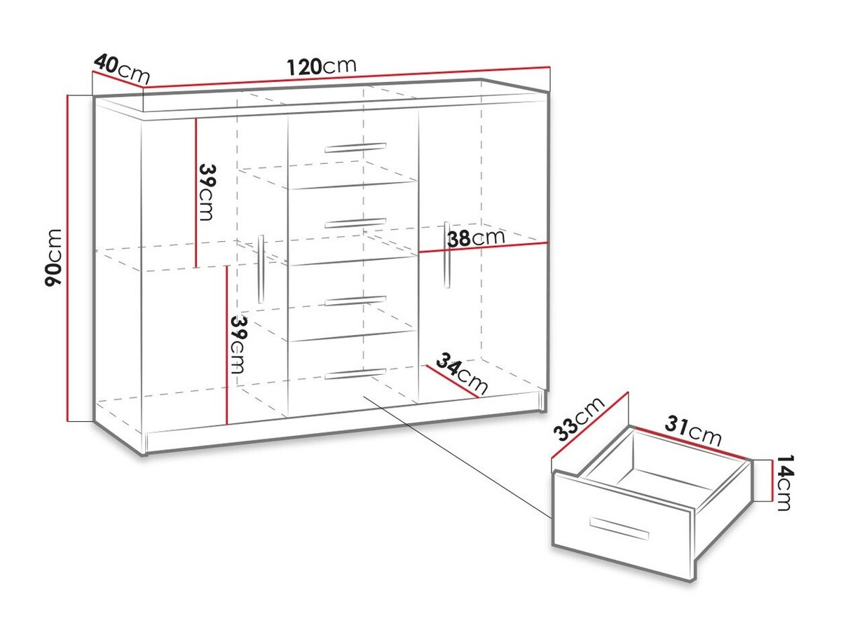 Komoda Catromi 100 (Zanatski hrast)