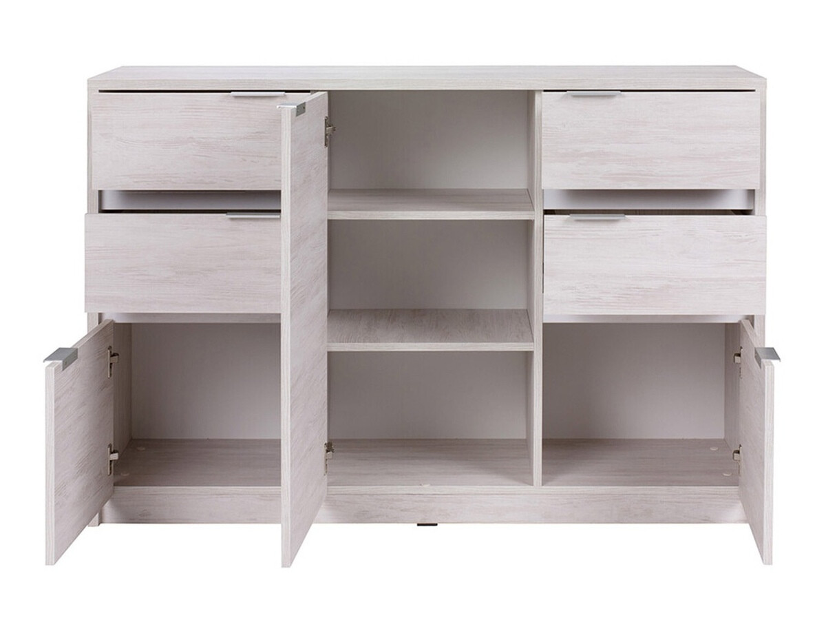 Komoda Fivelbo 101 (Manastirski hrast + Crna visoki sjaj)