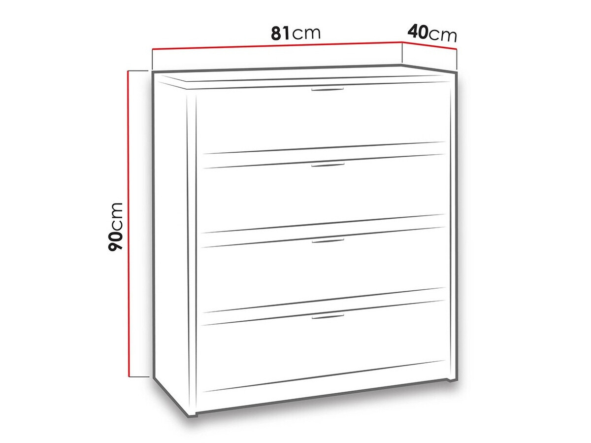 Komoda Fivelbo 102 (Manastirski hrast + Sjajno crna)