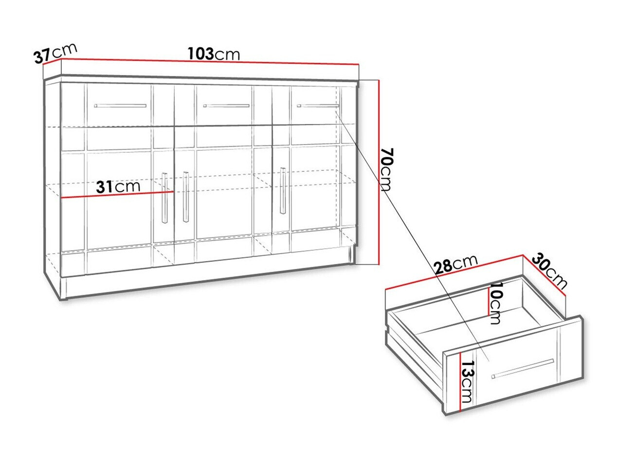 Komoda Tucson 145 (Sonoma hrast)
