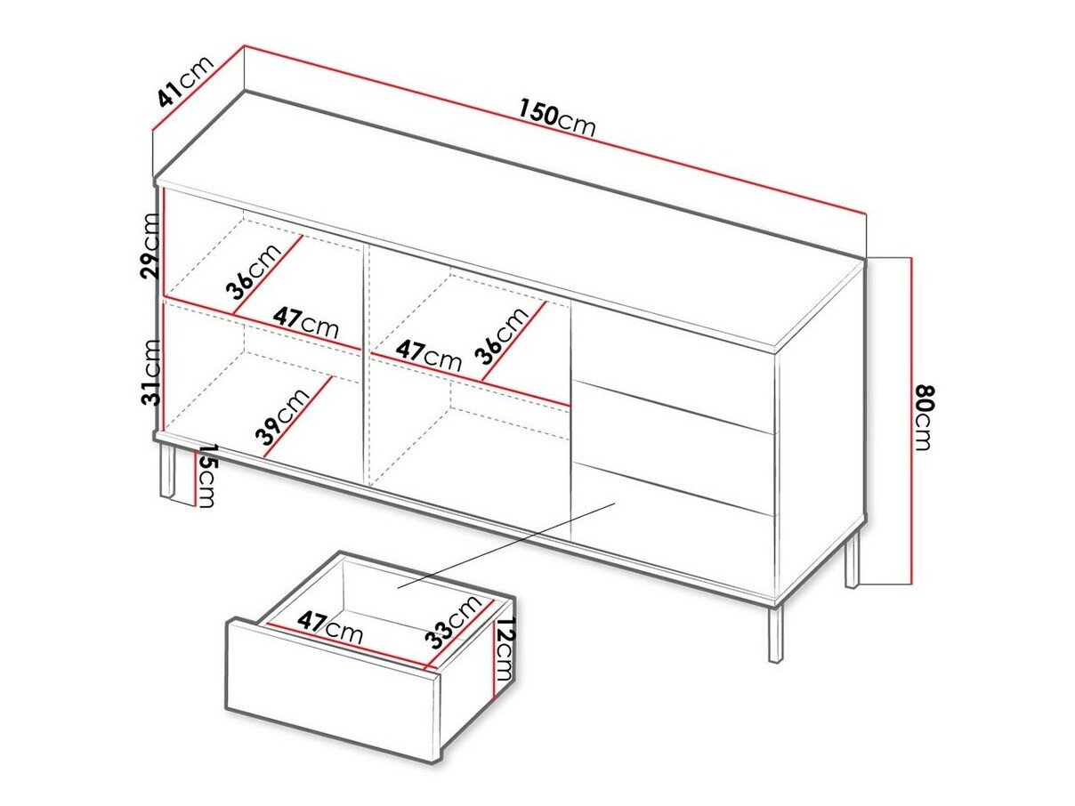 Komoda Lomsore 104 (Belo)
