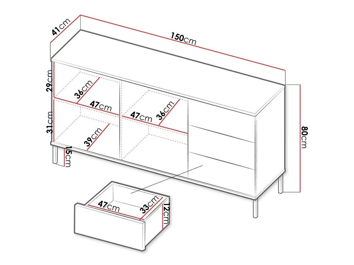 Komoda Lomsore 104 (Crno)