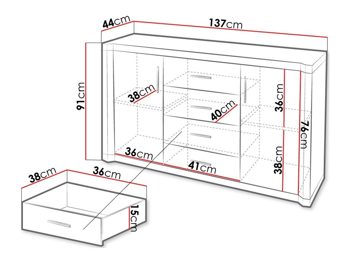 Komoda Lorelie 104 (Trufel hrast)