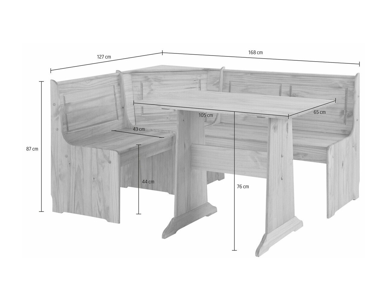 Kuhinjski ugao Denton 204 (Belo + Bor)