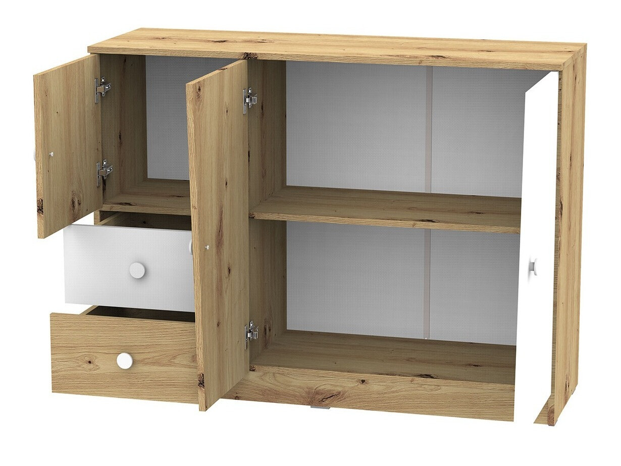 Komoda Almira 106 (Zanatski hrast + Belo)