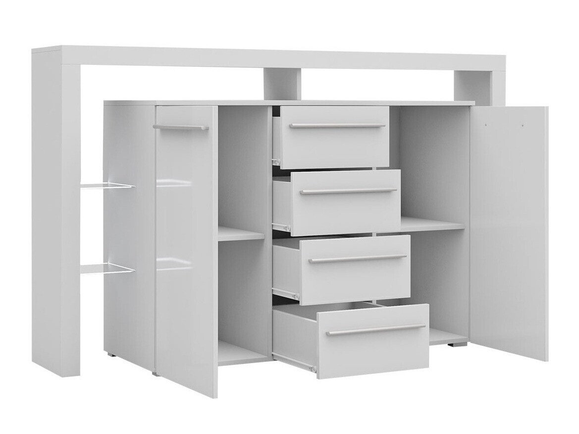 Komoda Nashville 106 (Belo + Sjajno crna)