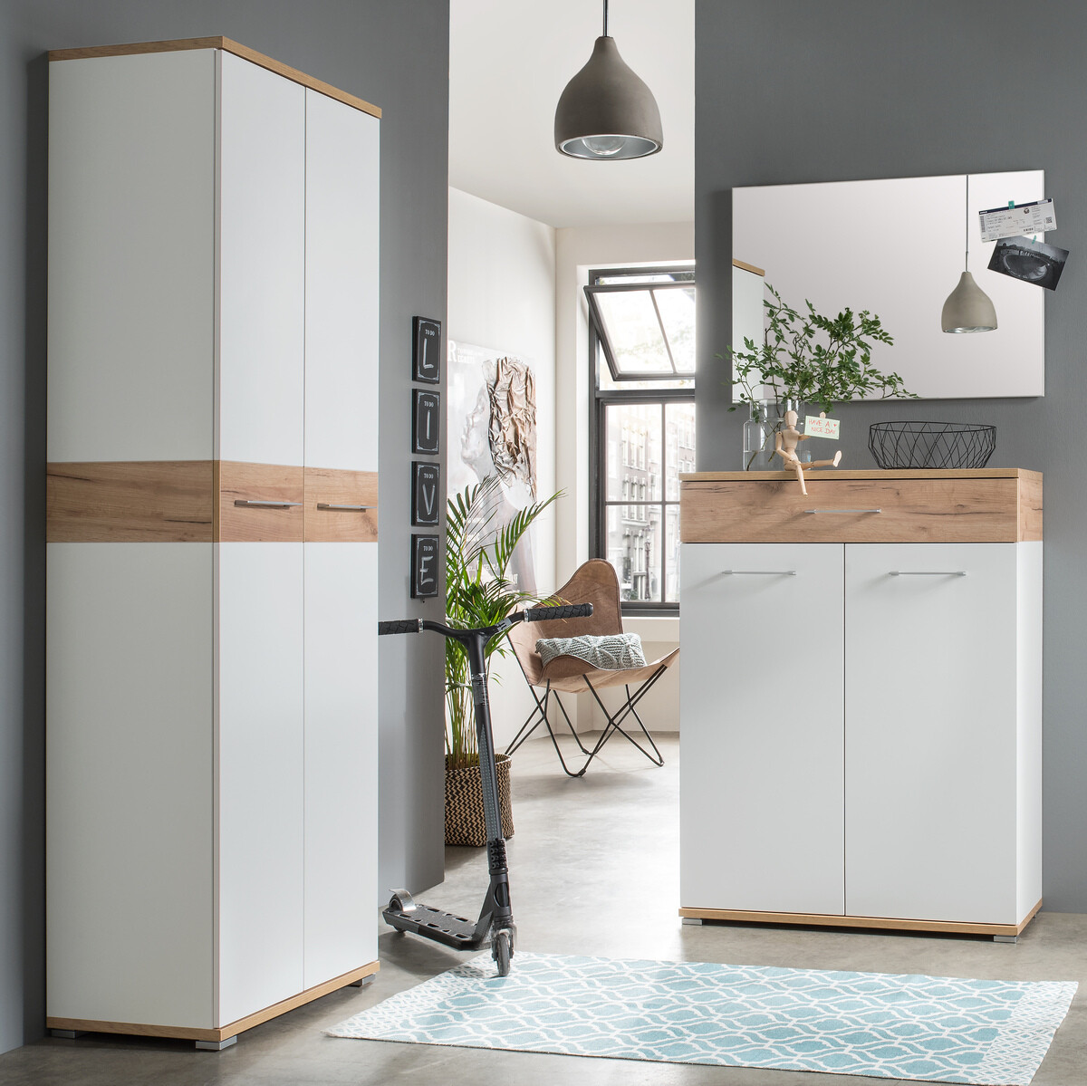 Komoda Nuveno 100 (Belo + Navarra hrast)