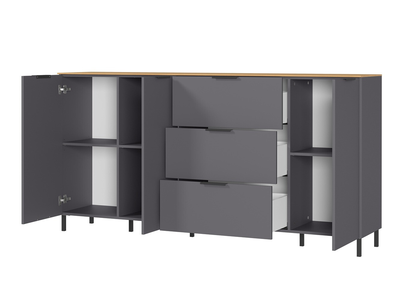 Komoda Revteno 106 (Graphite + Navarra hrast)