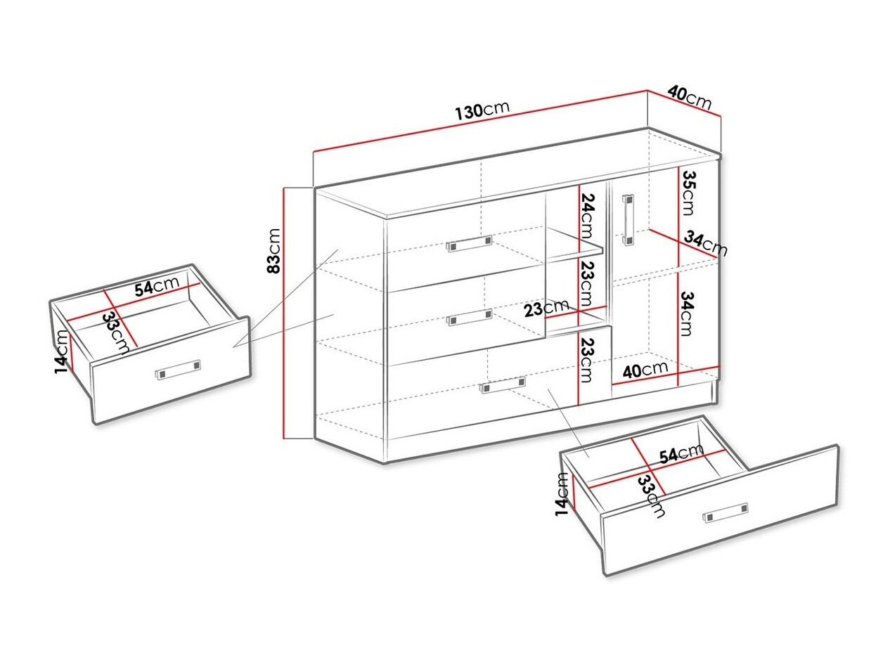 Komoda Sorviru 101 (Belo + Tirkizna)