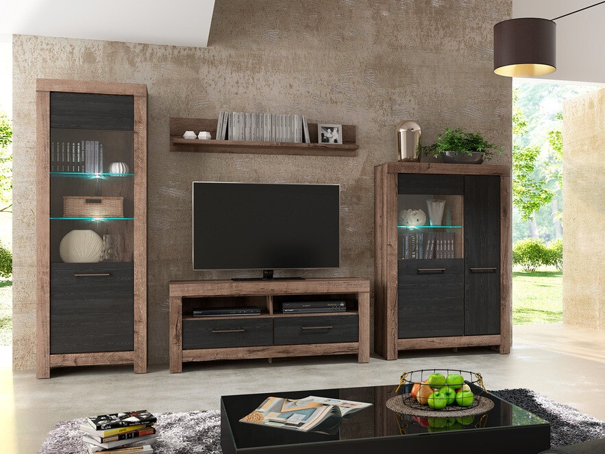 Polica Dunfelu 102 (Manastirski hrast + Crni hrast)