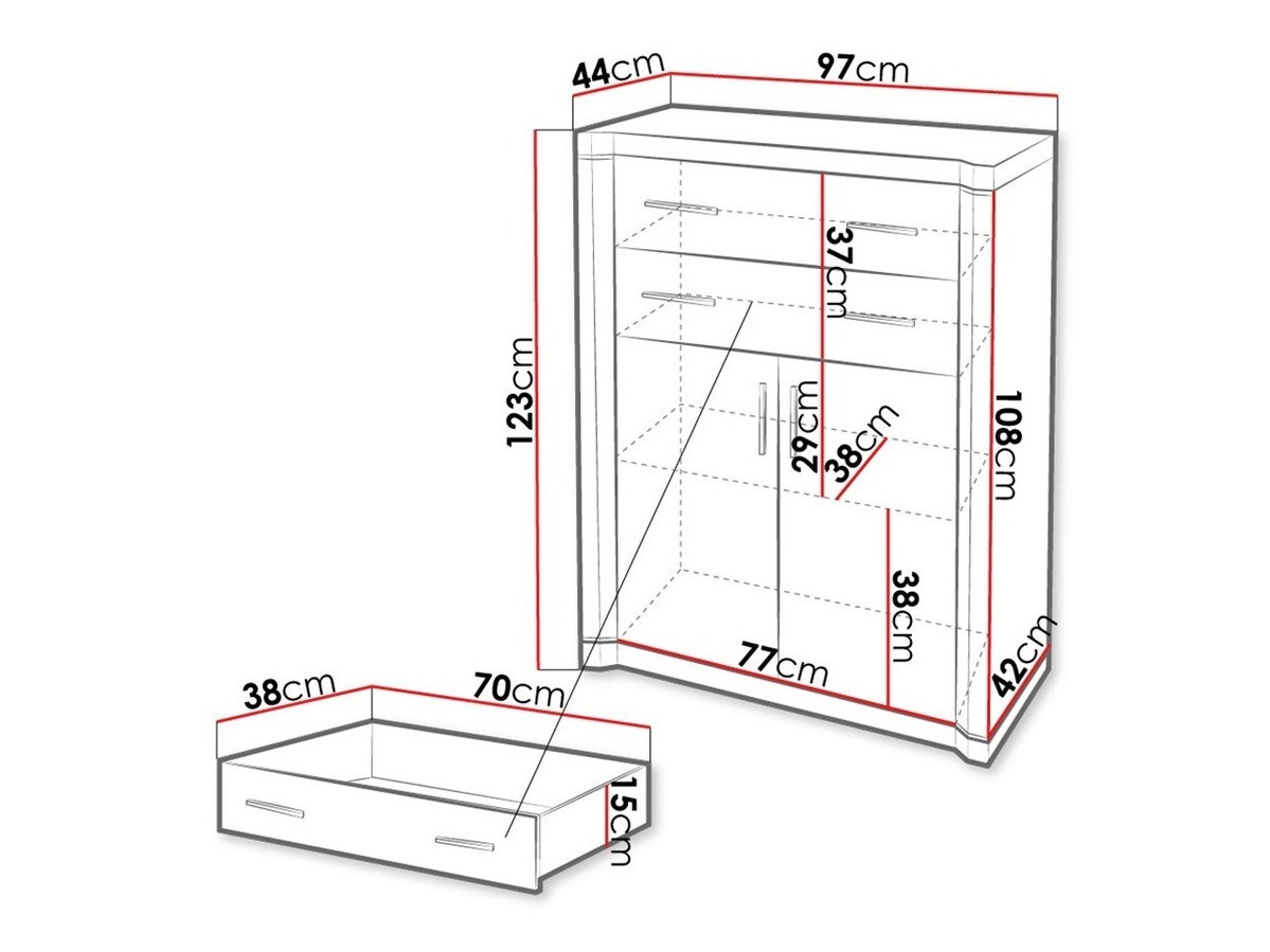 Komoda Lorelie 105 (Sonoma hrast)