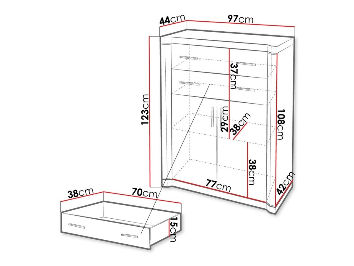 Komoda Lorelie 105 (Trufel hrast)