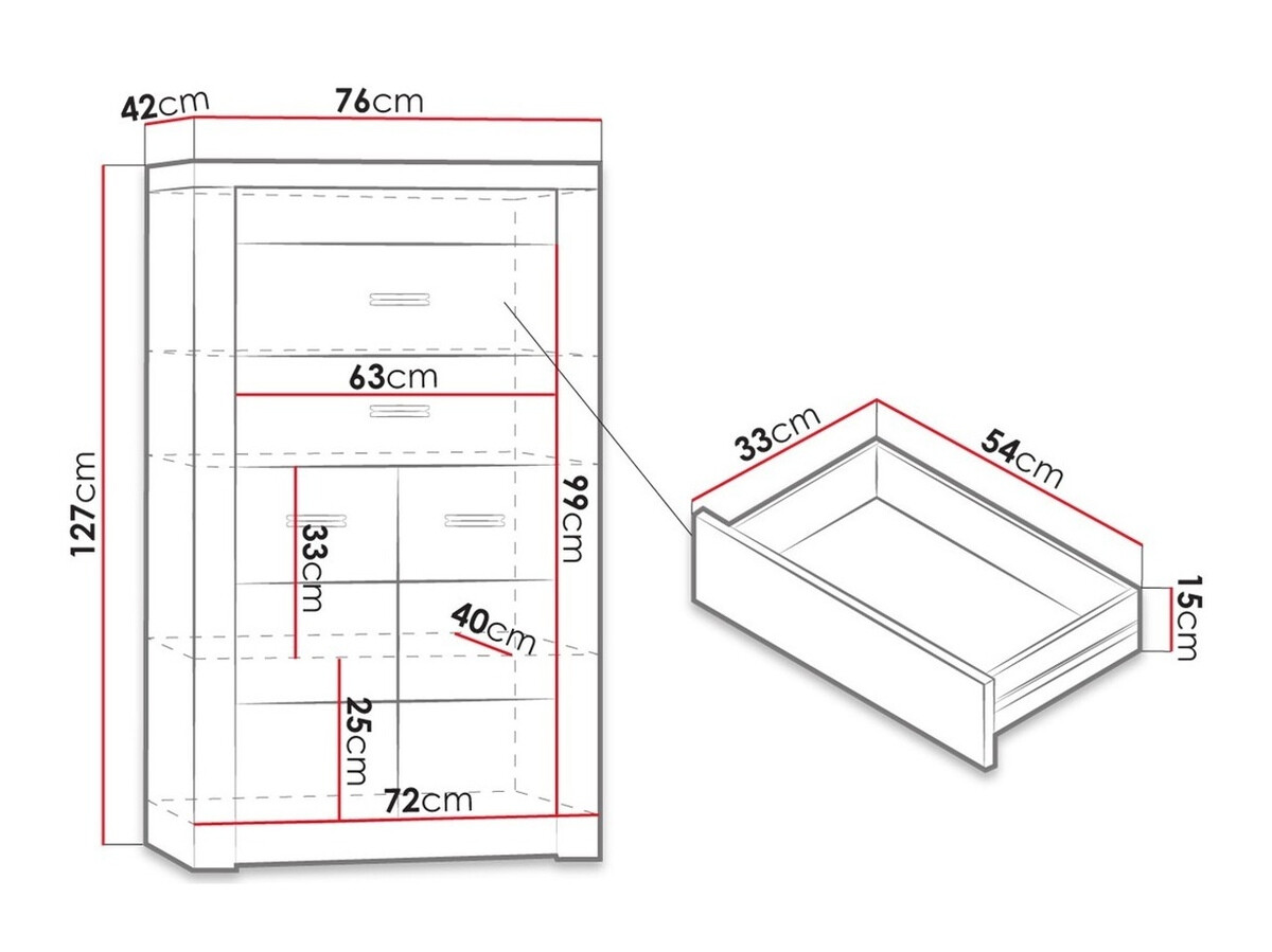 Komoda Serfeno 103 (Pepeo)